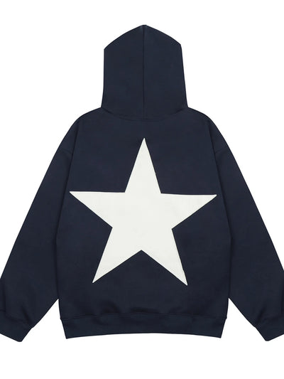 Men's Contrast Star Long Sleeve Hoodie