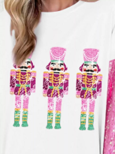 Christmas Theme Sequin Long Sleeve Sweatshirt