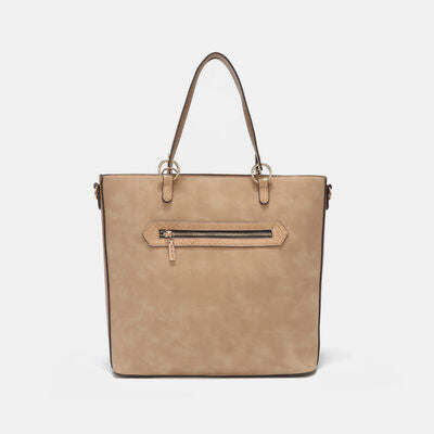 Nicole Lee USA Metallic Stitching Embroidery Rhinestone Tote Bag