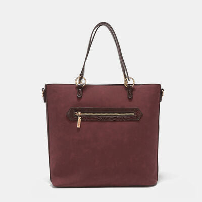 Nicole Lee USA Metallic Stitching Embroidery Rhinestone Tote Bag