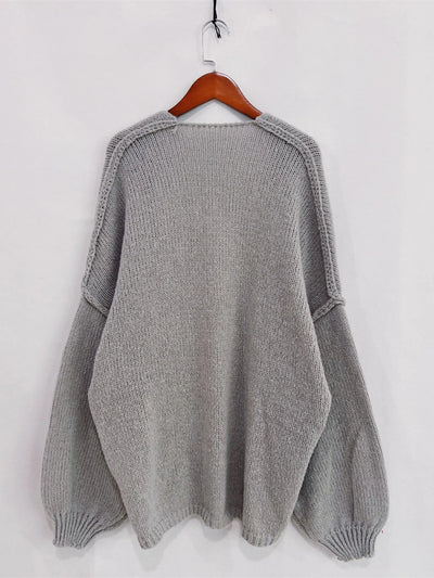 Open Front Dropped Shoulder Cardigan