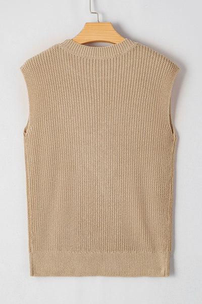 Western Cowboy Embroidery Round Neck Sleeveless Sweater