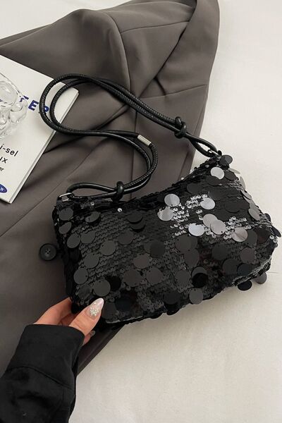 Sequin Knotted Straps Shoulder Bag for Sparkling Style