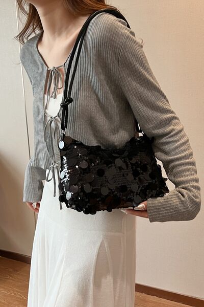 Sequin Knotted Straps Shoulder Bag for Sparkling Style