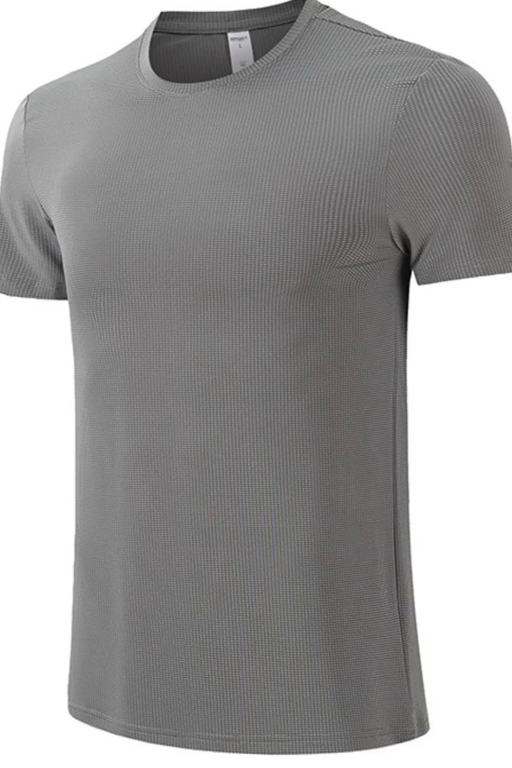 Men's Round Neck Ribbed Active T-Shirt