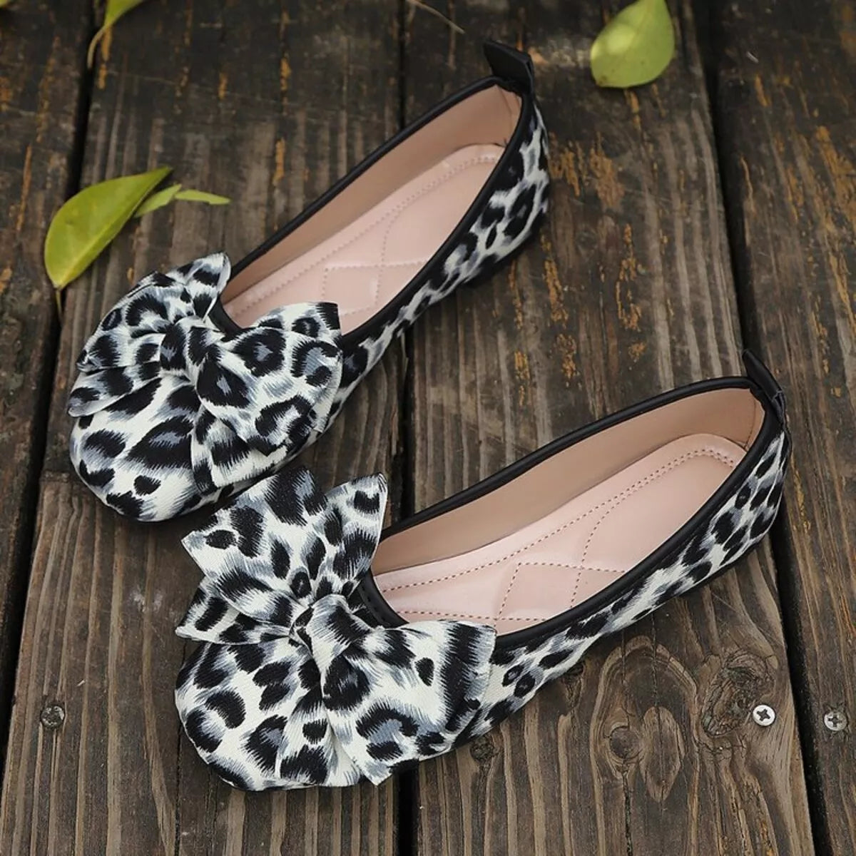 Leopard Bow Slip-Ons