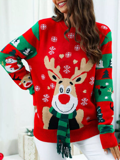 Reindeer Christmas Long Sleeve Sweater