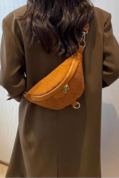 Zenana Corduroy Crossbody Bag with Removable Strap Style