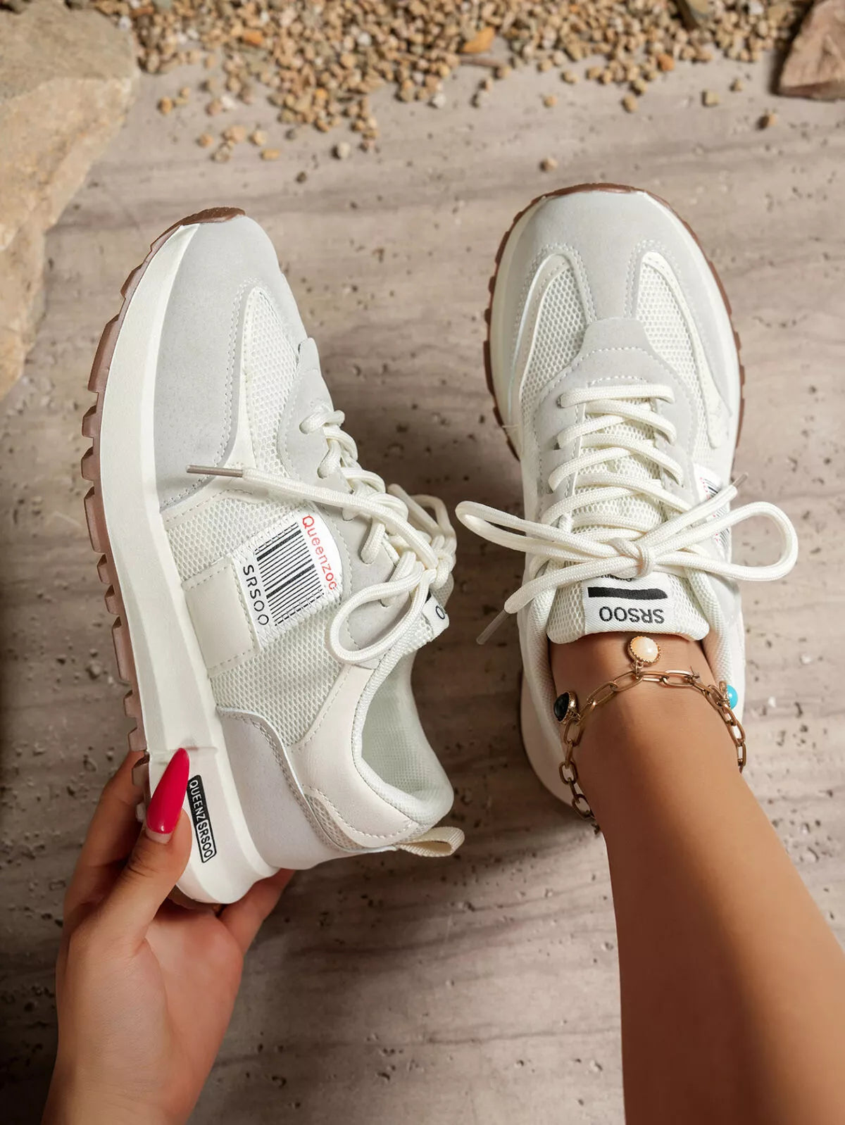 Round Toe Lace Up Sneakers