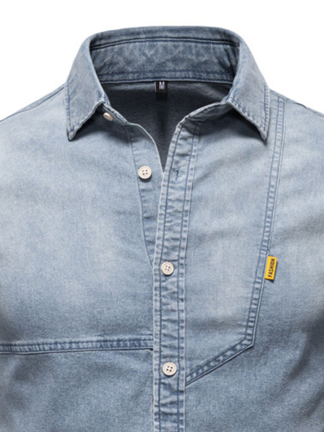 Men's Button Down Collared Neck Denim Shirt for Style
