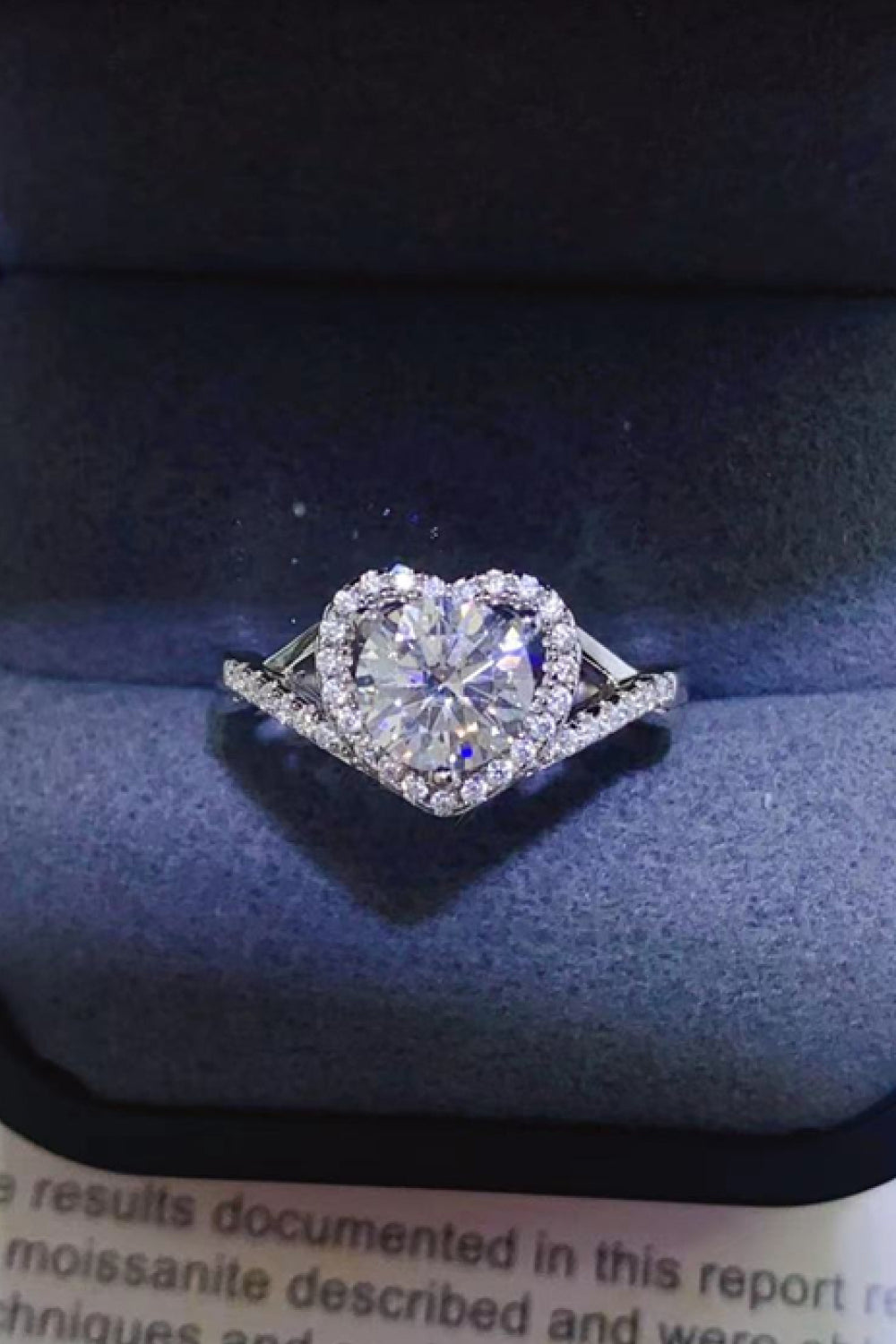 Adored 1 Carat Moissanite Heart Ring in 925 Sterling Silver