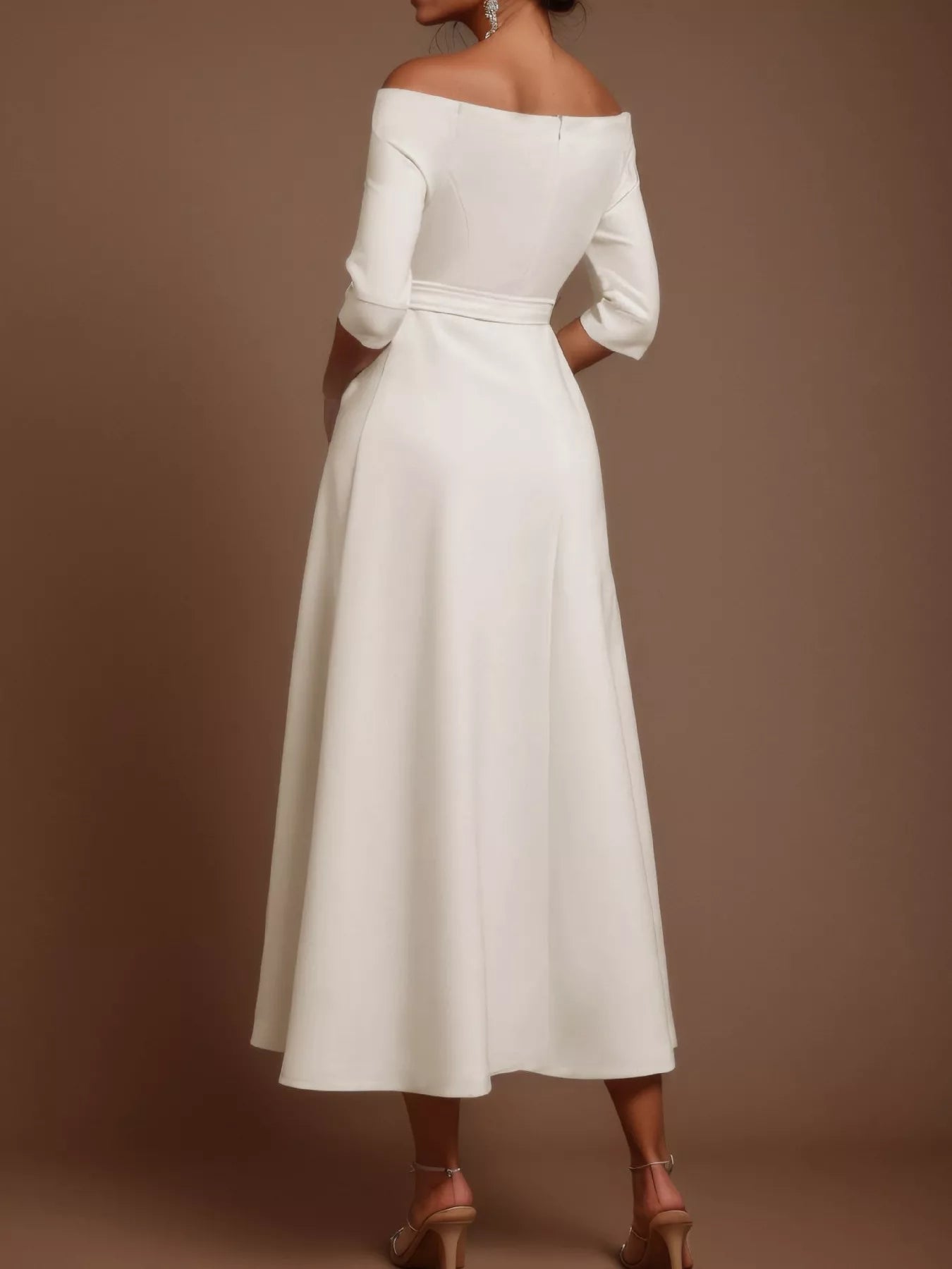 Elegant Off-Shoulder Belted Maxi Dress