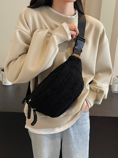 Stylish Sherpa Crossbody Bag with Adjustable Strap