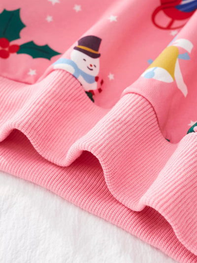Children's Christmas Print Crew Neck Sweatshirt