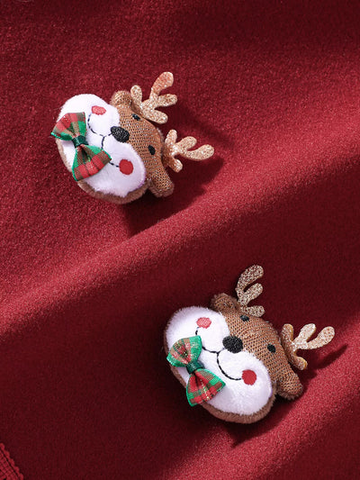 Children's Reindeer Embroidered Christmas Cape Outerwear