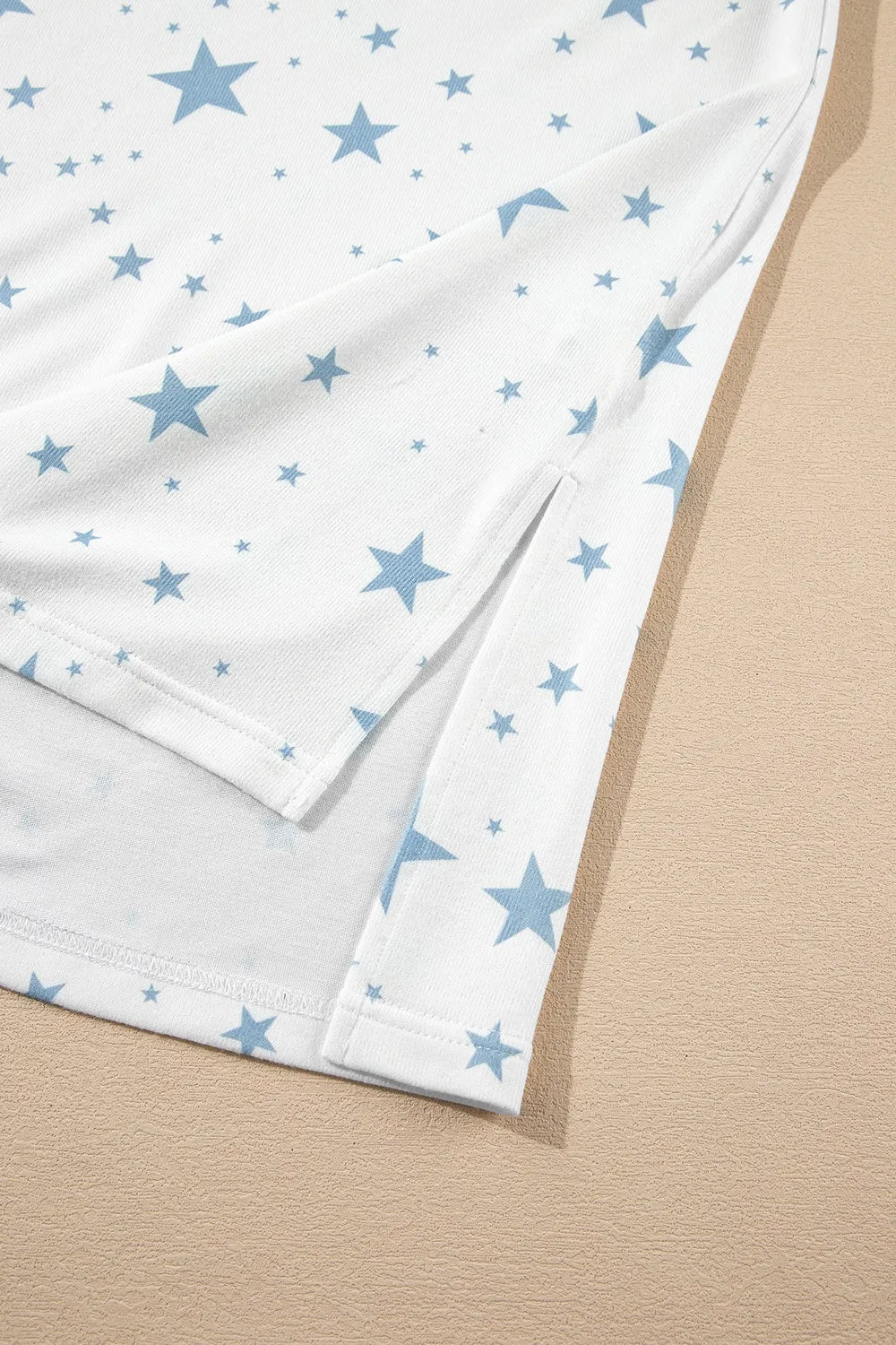 Stars Print Drop Shoulder Oversized T Shirt with Slits