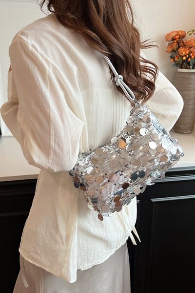 Sequin Knotted Straps Shoulder Bag for Sparkling Style