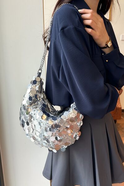 Stylish Sequin Chain Crossbody Bag for Glamorous Looks