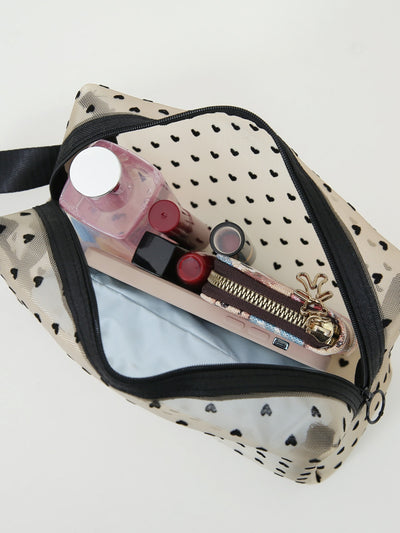 Charming Heart Polyester Travel & Cosmetic Bag Gift Set