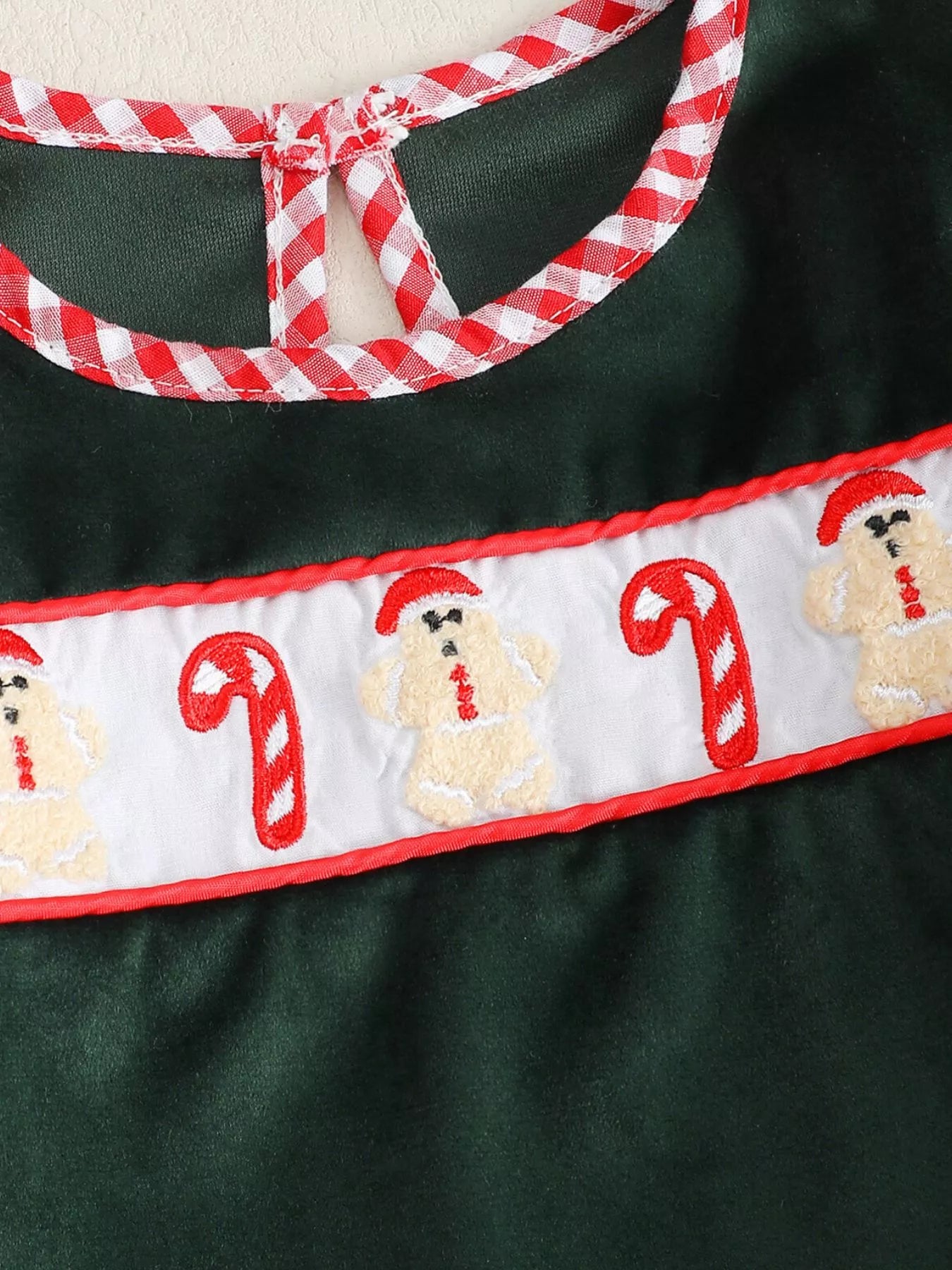 Children's Christmas Gingerbread Embroidered One-Piece Bodysuit