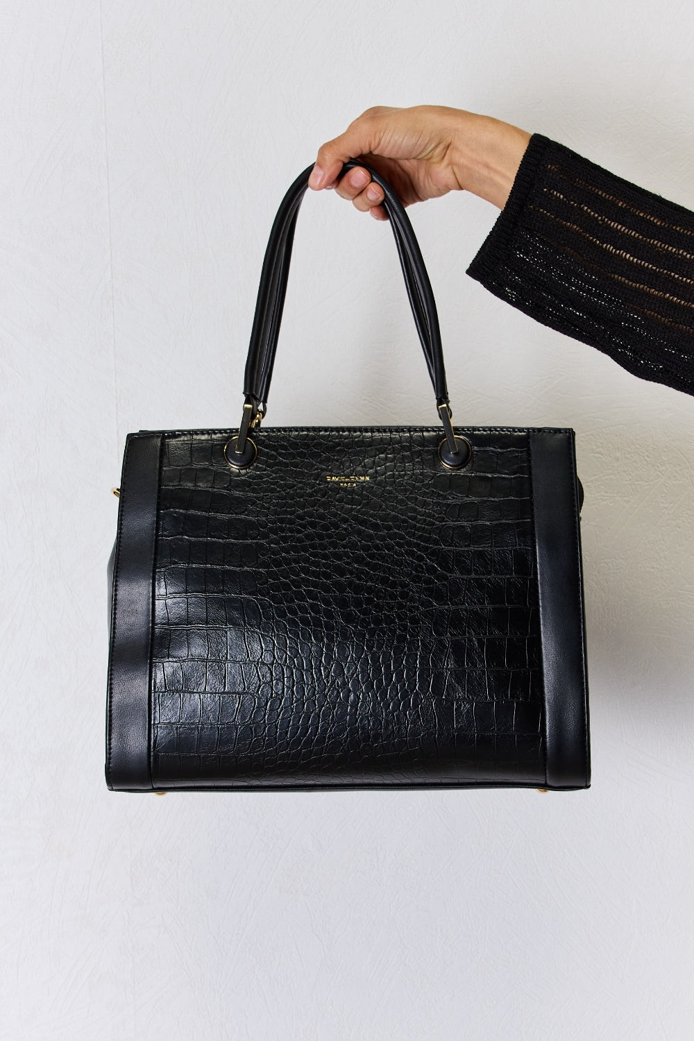 David Jones Texture PU Leather Handbag for Stylish Elegance