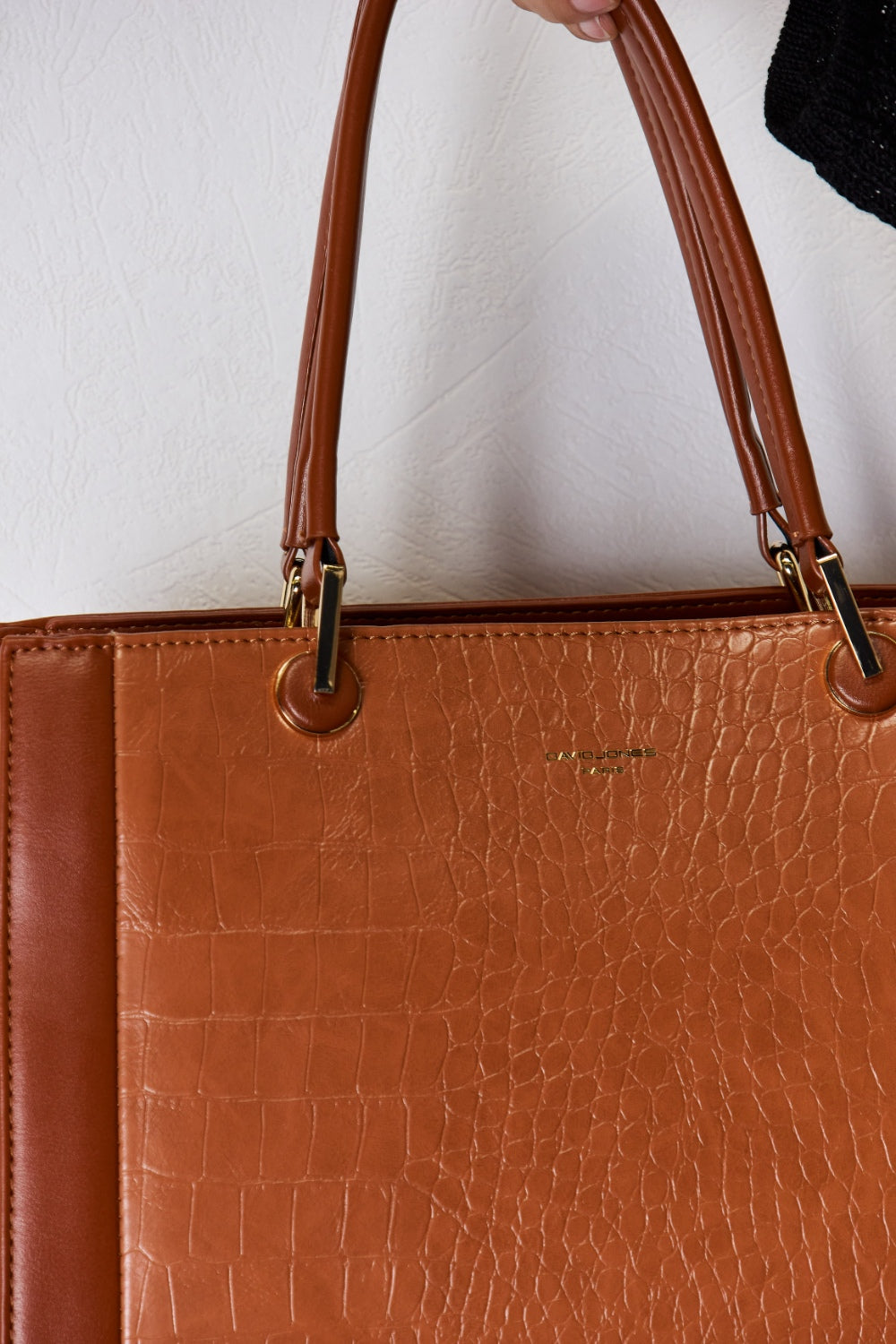 David Jones Texture PU Leather Handbag for Stylish Elegance