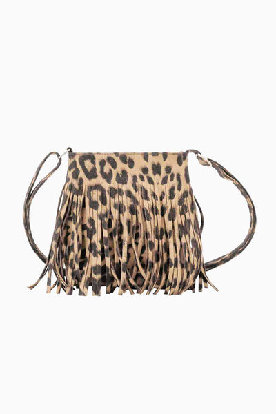 Chic Leopard Print PU Leather Crossbody Bag with Fringe