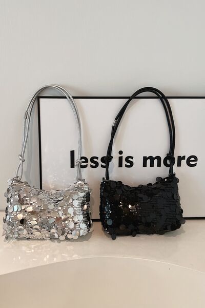 Sequin Knotted Straps Shoulder Bag for Sparkling Style