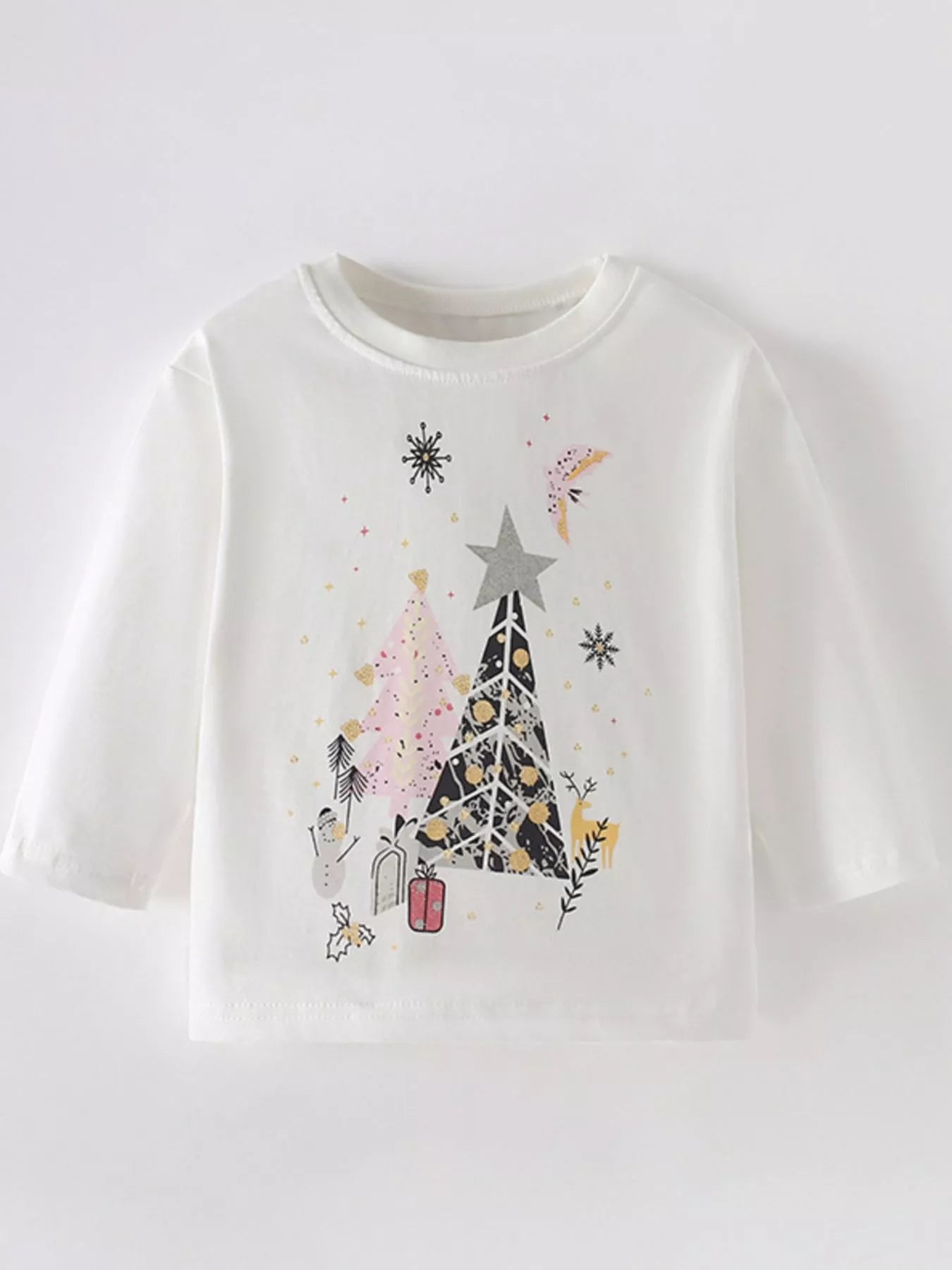 Children's Christmas Tree Graphic Long Sleeve T-Shirt