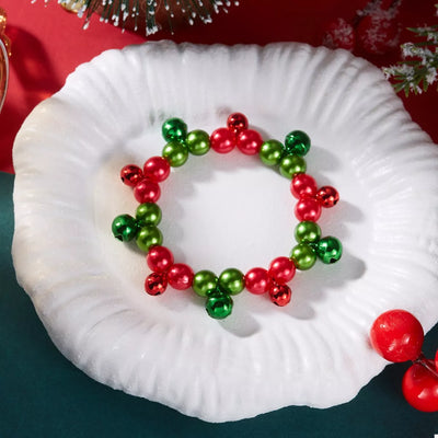 Christmas Holiday Beaded Bell Bracelet