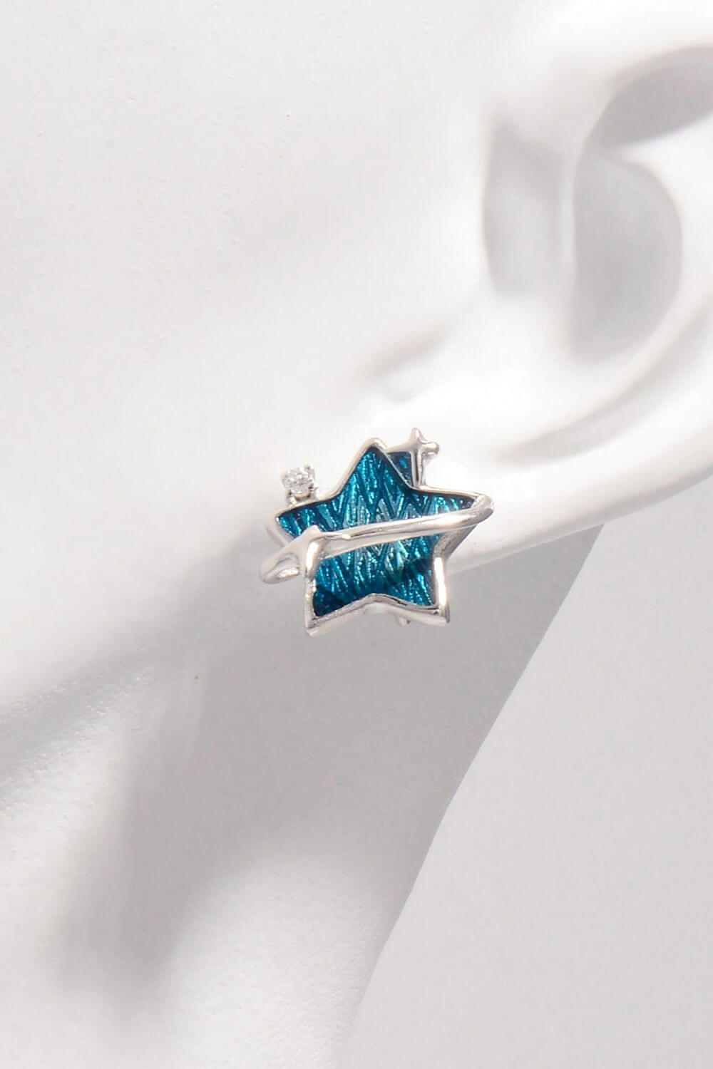 Elegant 925 Sterling Silver Star Earrings with Zircon Sparkle