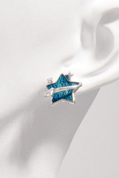 Elegant 925 Sterling Silver Star Earrings with Zircon Sparkle