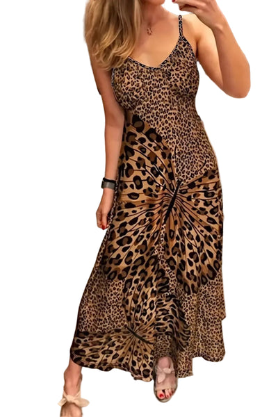Butterfly Leopard Maxi Cami Dress