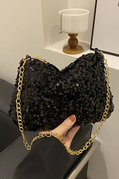 Chic Sequin Removable Strap Shoulder Bag for Glam Style