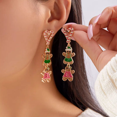 Christmas Gingerbread Drop Earrings