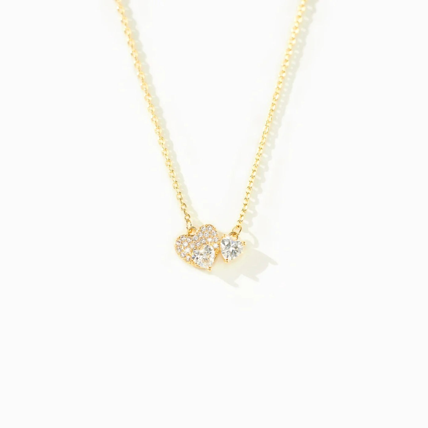 Elegant 18K Gold-Plated Zircon Heart Necklace in Sterling Silver