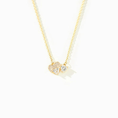 Elegant 18K Gold-Plated Zircon Heart Necklace in Sterling Silver