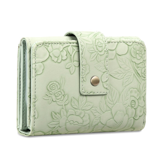 Floral Embossed Leather Wallet – Mini