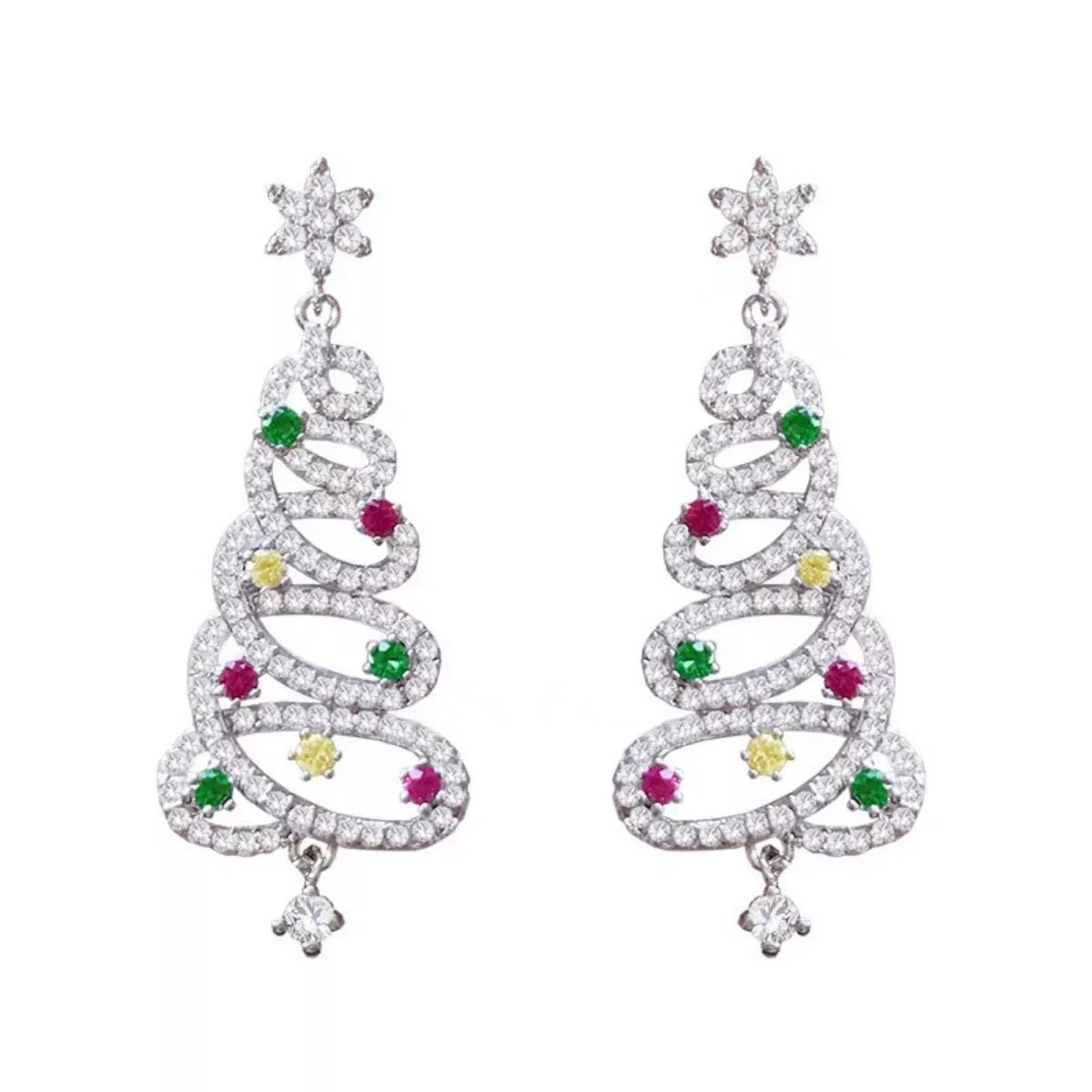 Christmas Tree Dangle Earrings