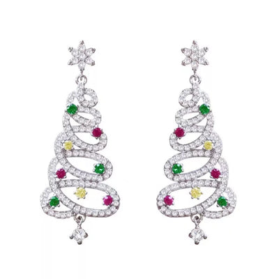Christmas Tree Dangle Earrings