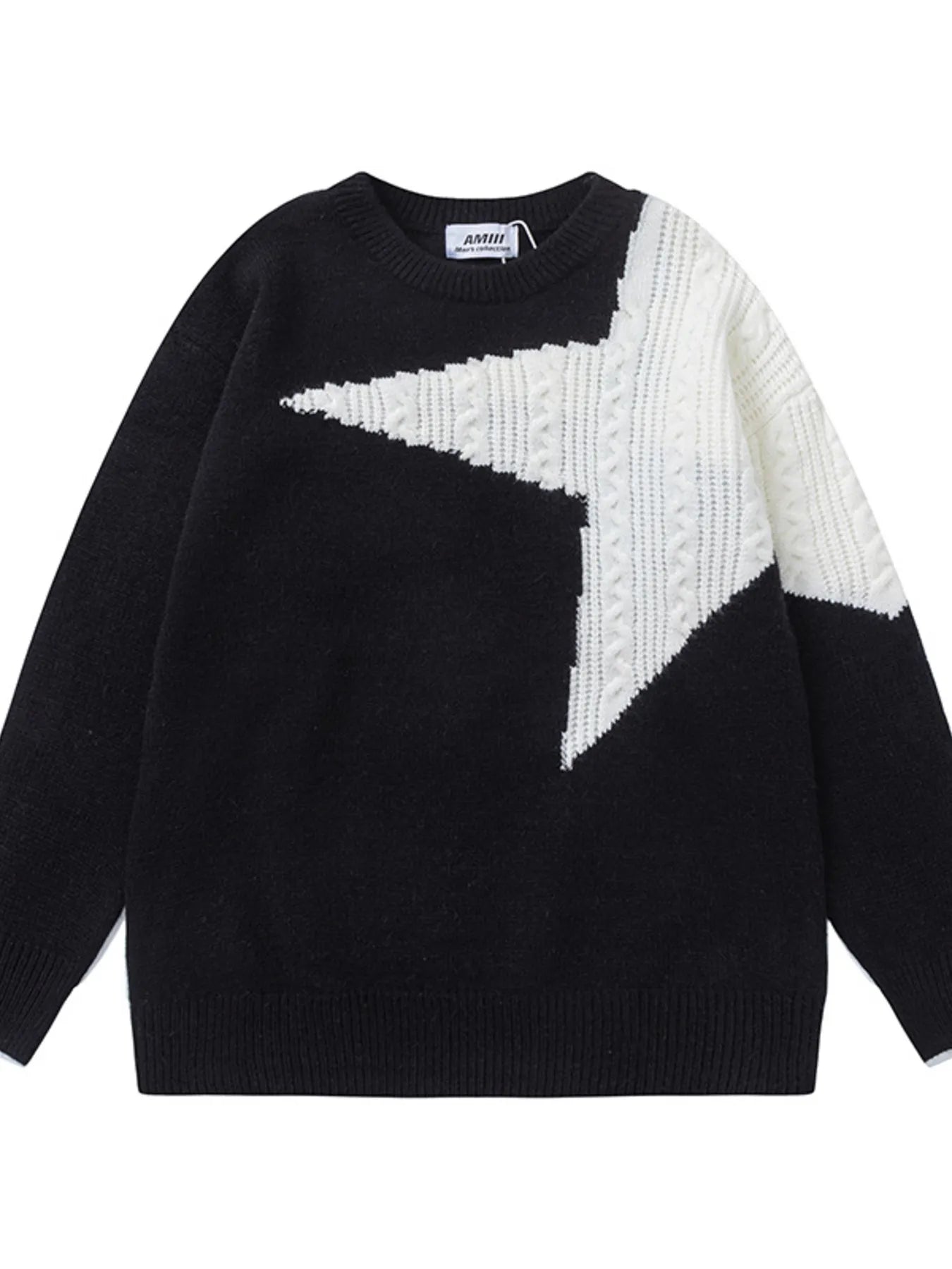 Men's Oversized Star Pattern Knit Sweater