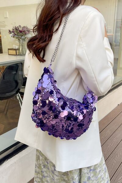 Stylish Sequin Chain Crossbody Bag for Glamorous Looks