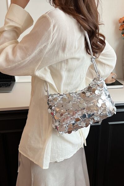 Sequin Knotted Straps Shoulder Bag for Sparkling Style