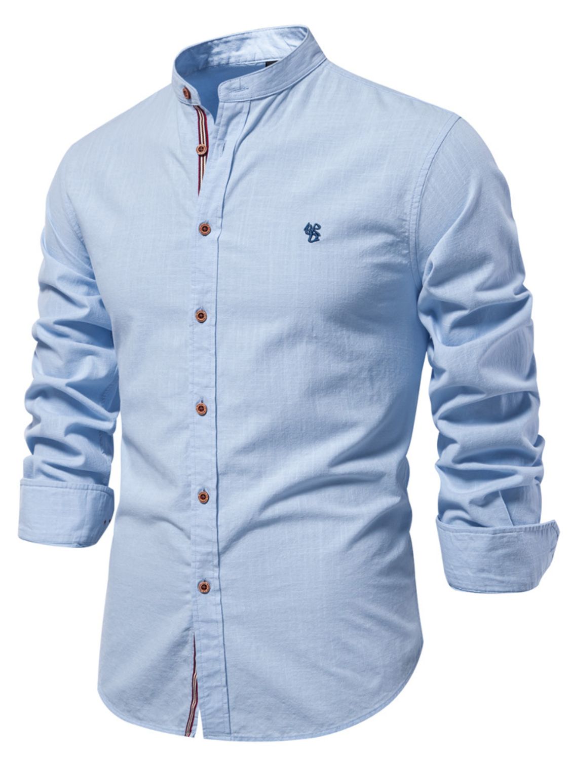 Men's Full Size Button Down Embroidered Shirt Plus Size Fashion