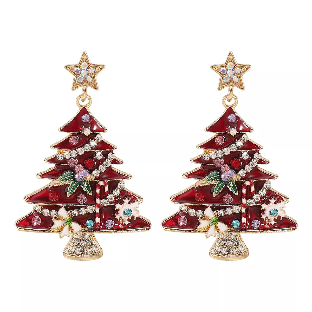 Christmas Tree Dangle Earrings