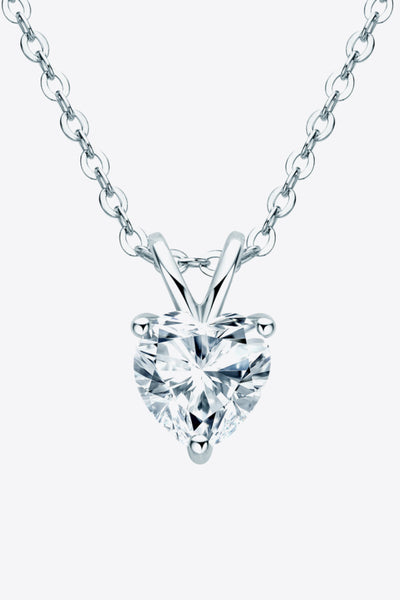 Exquisite 1 Carat Moissanite Heart Necklace - Perfect Gift