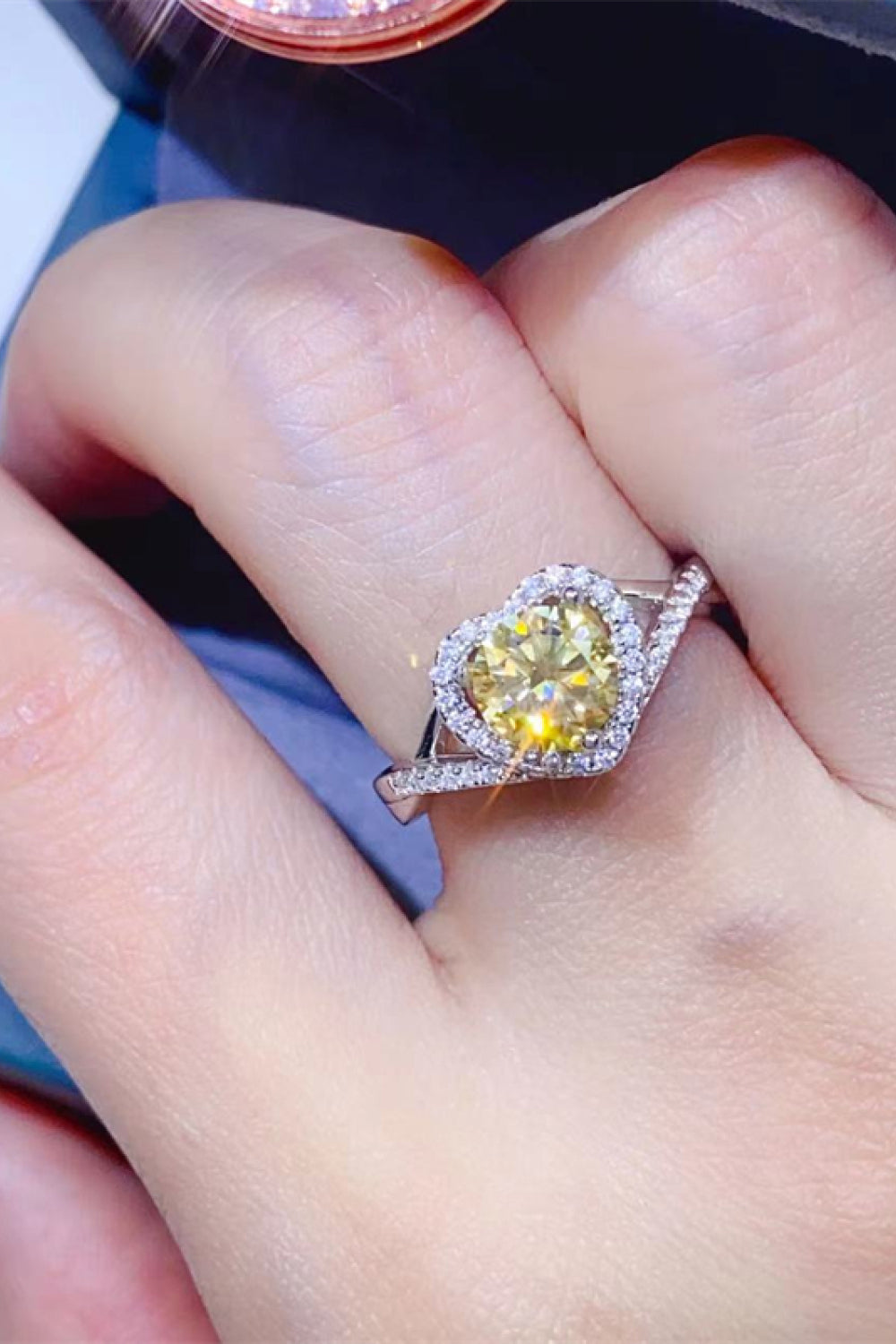 Adored 1 Carat Moissanite Heart Ring in 925 Sterling Silver