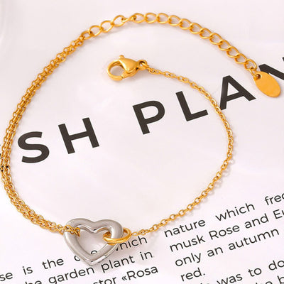 Chic 18K Gold-Plated Heart Bracelet - Perfect Gift for Her