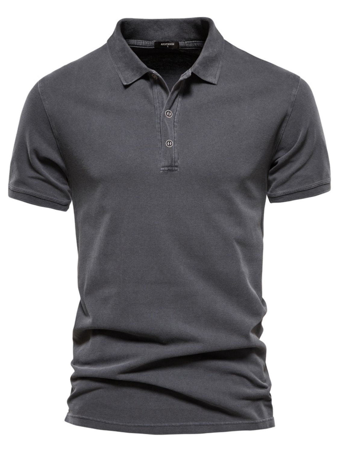 Men's Collared Neck Button Detail Short Sleeve Polo Shirt