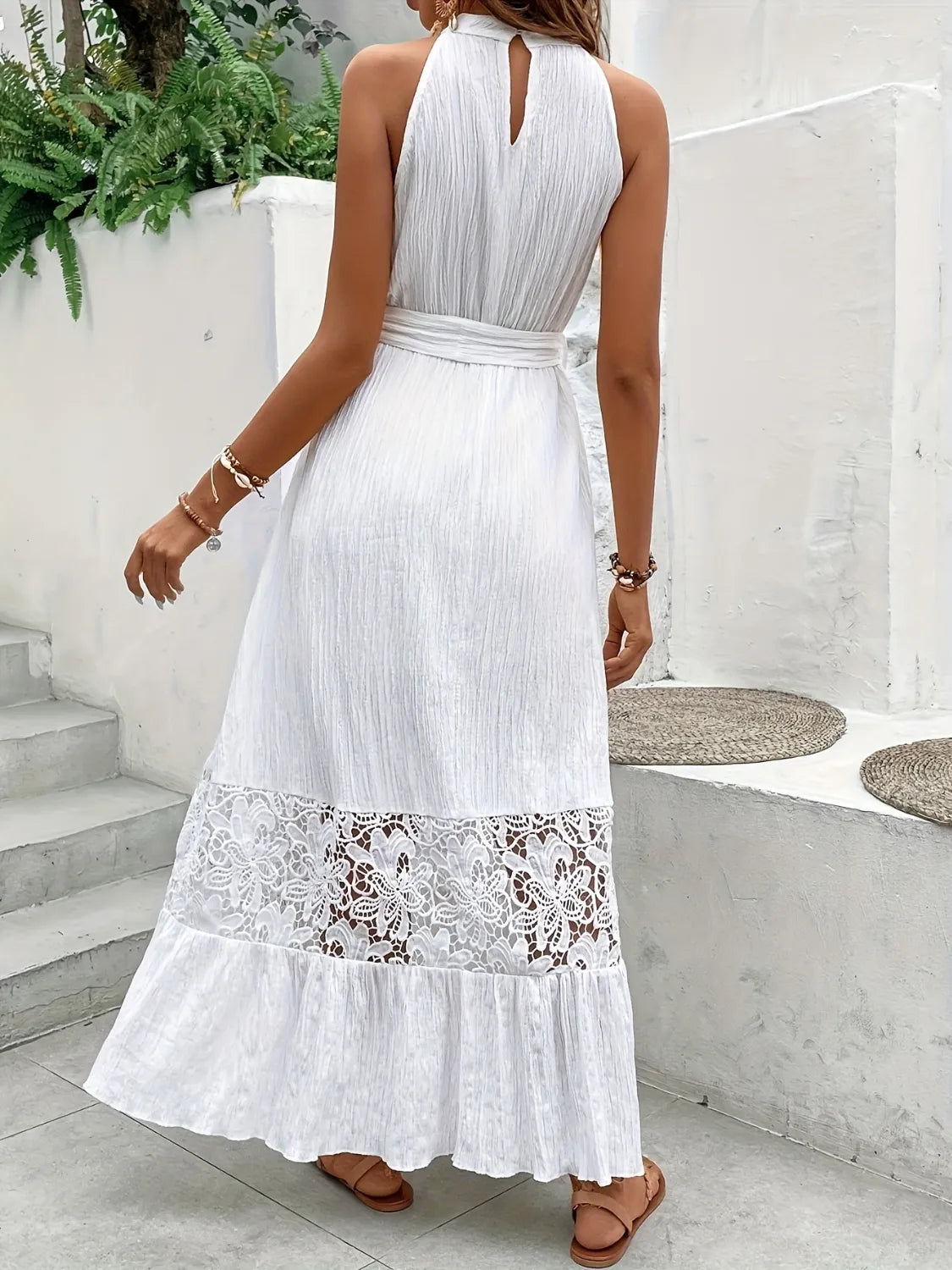 Lace Detail Sleeveless Maxi Cami Dress